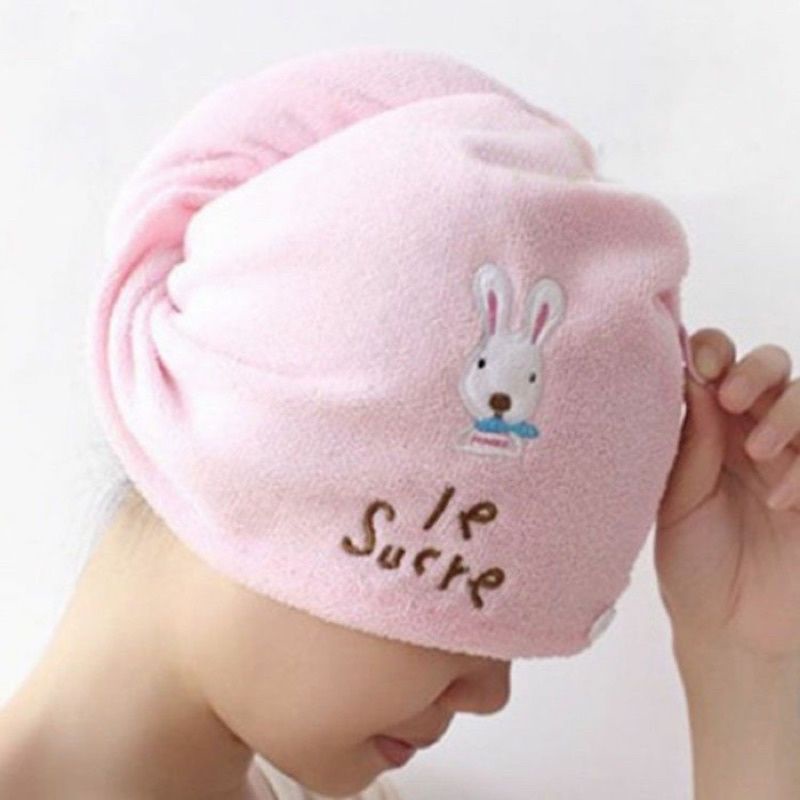 MS - Handuk Keramas Hairtowel Handuk Turban Microbulu Handuk Kancing Keramas