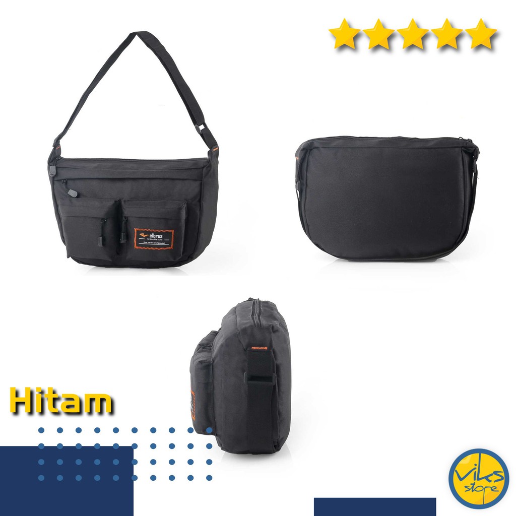 Tas Selempang Pria Cowok Elbrus Original Slingbag Tas Kerja Kuliah Sekolah Simple Hitam Hijau Biru