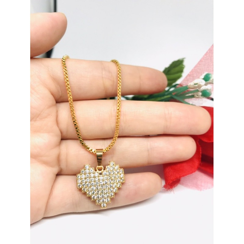 Kalung liontin love besar permata Xuping