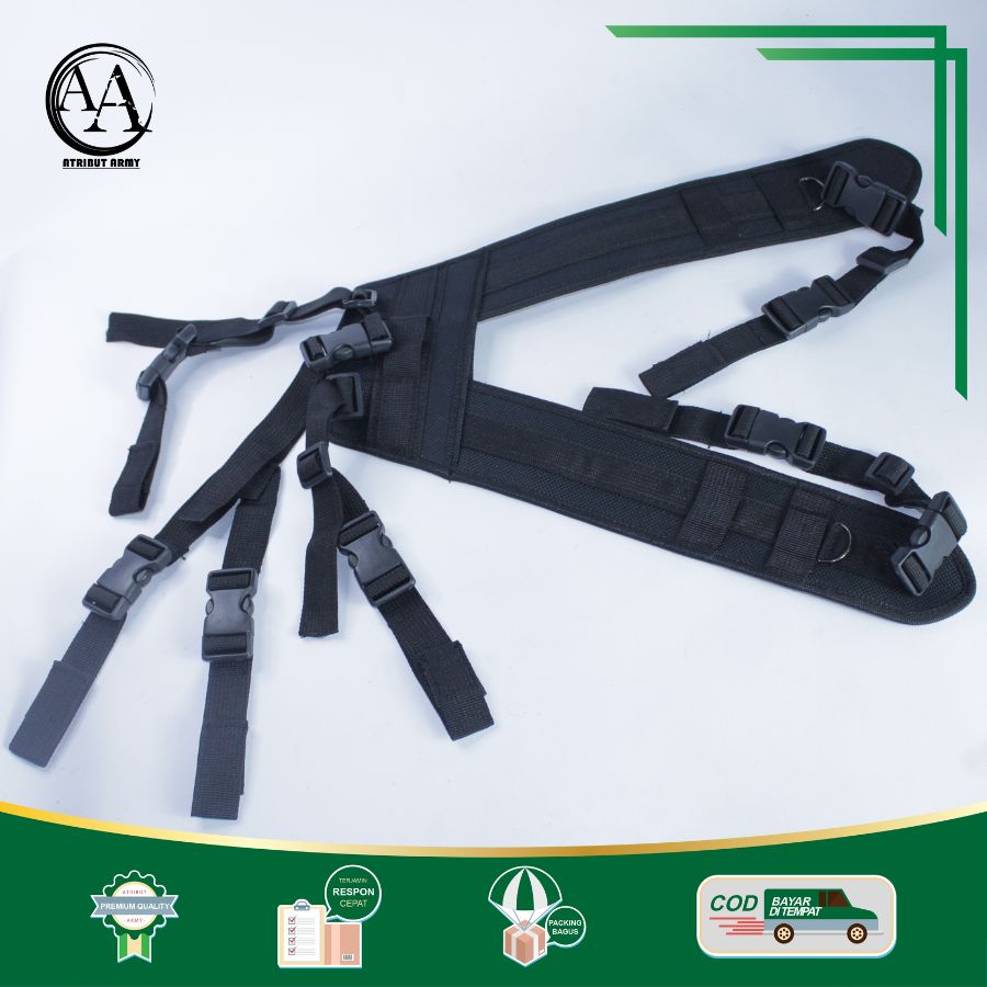 DRAHRIM 2 in 1 HITAM POLOS PERLENGKAPAN ATRIBUT SATPAM SECURITY BANSER - DR02