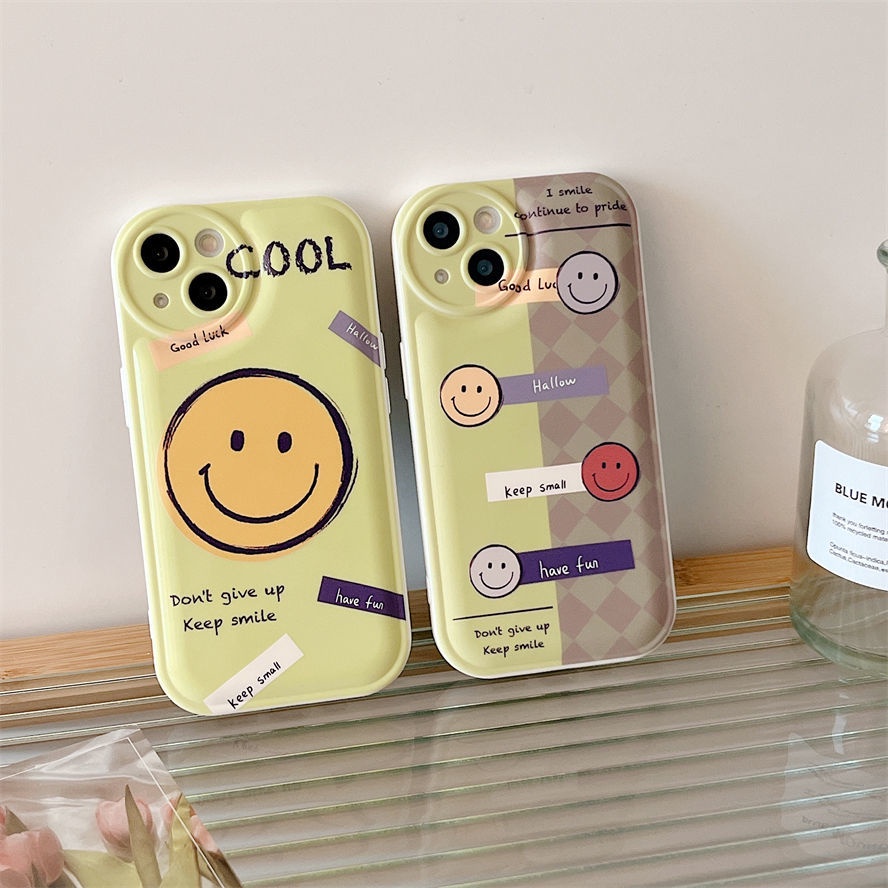 Soft Case Silikon Desain Smiley Face Untuk Apple IPhone 12 13 11 Pro Max X Xs Max Xr Kkhy