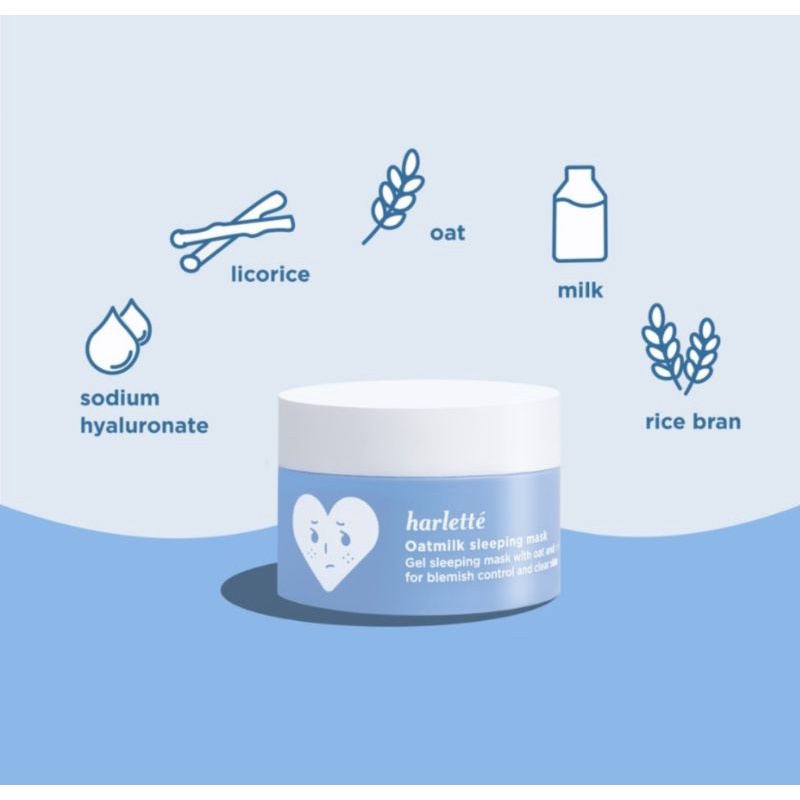 Harlette Oatmilk Sleeping Mask | acne prone,dry,combination,trobled skin