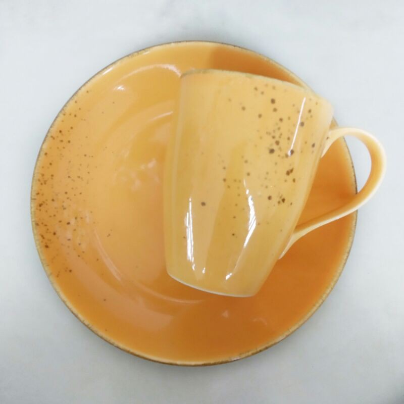 [SET] PIRING GELAS KERAMIK SANGO RUSTIC HIAS CAFE KAFE HITS KEKINIAN AESTHETIC