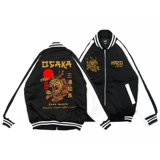 Jaket Sukajan Varsity Baseball Bomber Japan OSAKA