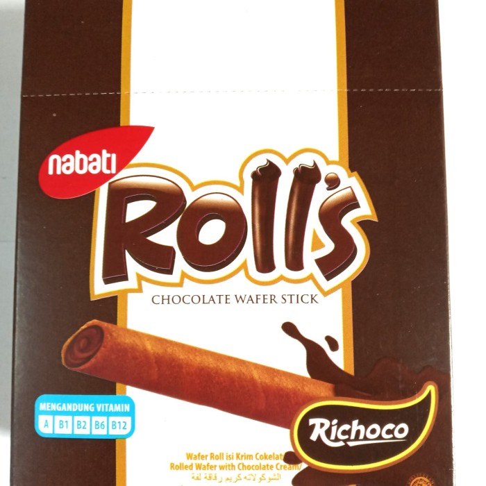 

Wafer-Biskuit- Nabati Rolls 1Box Isi 20Pcs @8Gr - Coklat -Biskuit-Wafer.