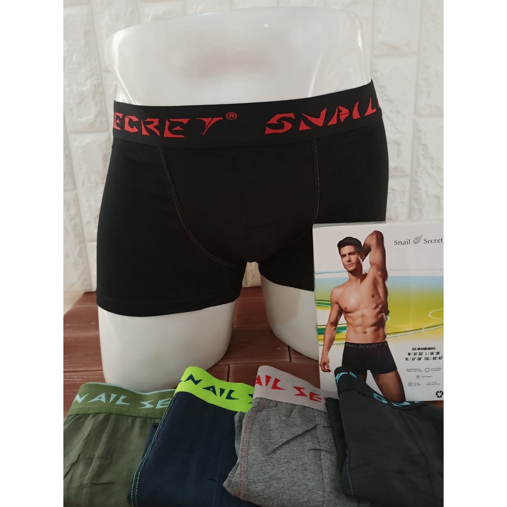 3 PCS CELANA DALAM BOXER PRIA / BOXER SNAIL SECRET PREMIUM