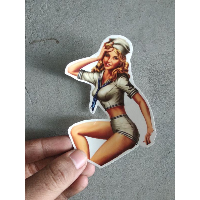 

Stiker pin up girl anti air transparan kode 6
