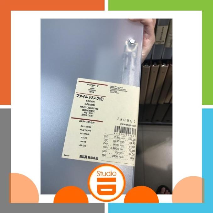 TERLARIS MUJI TRANSPARENT FILE BINDER A5 B5 A4 2 RING BENING TEMBUS TRANSPARAN ( PACKING AMAN )