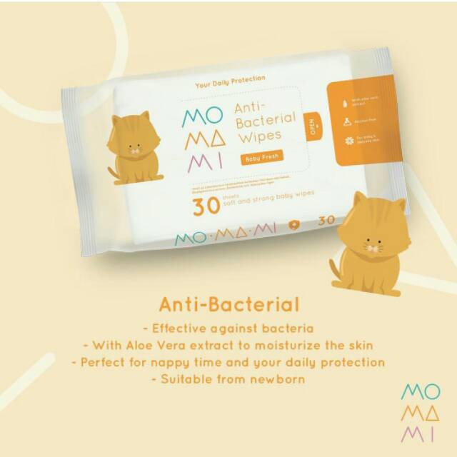 MoMaMi Antibacterial Wipes | Tissue Tisu Basah