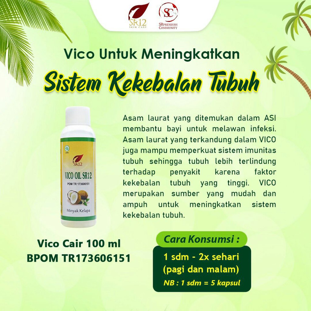 Sr12 Vico Oil Bpom 100ml Agen Sr12herbal Vco Virgin Coconut Oil Minyak Ajaib Multi Manfaat Indonesia
