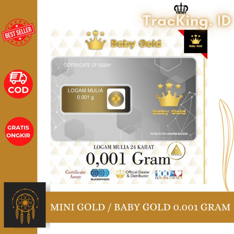 BABY GOLD Logam Mulia Emas 0,001 Gram / Mini Gold 0,001 Gram / Micro Gold 0,001 Gram / Emas Murah / Emas 0,01 Gram / Jual Emas Surabaya
