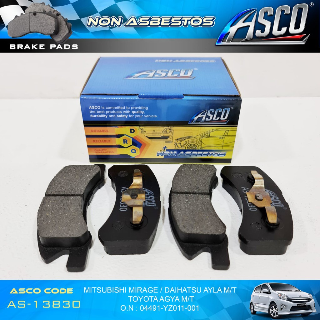 Brake Pad Depan Set Agya-Ayla-Mirage ASCO Non Asbestos