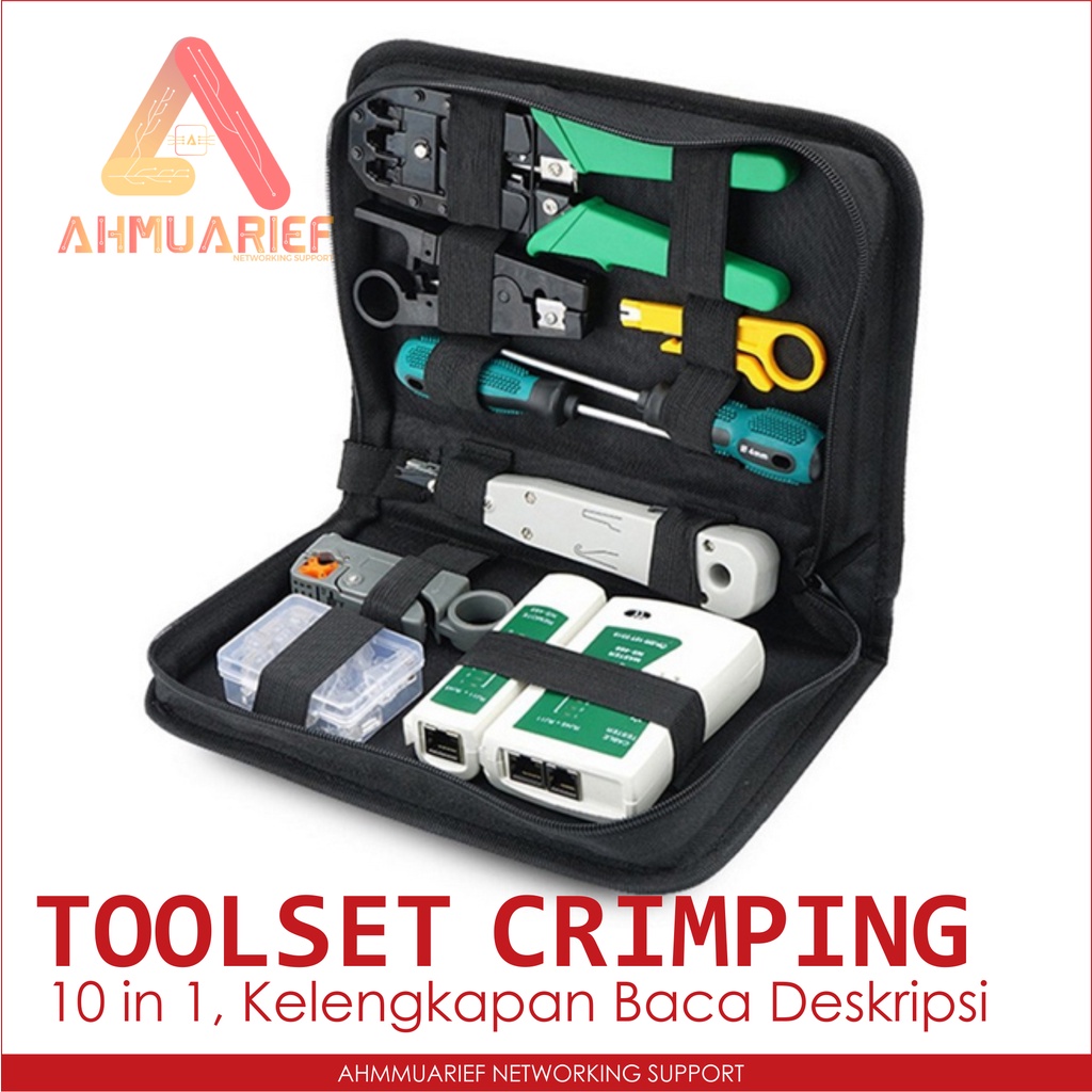 PAKET TOOLKIT NETWORK REPAIR TANG CRIMPING LAN TESTER RJ45 RJ11 PLUGBOOT