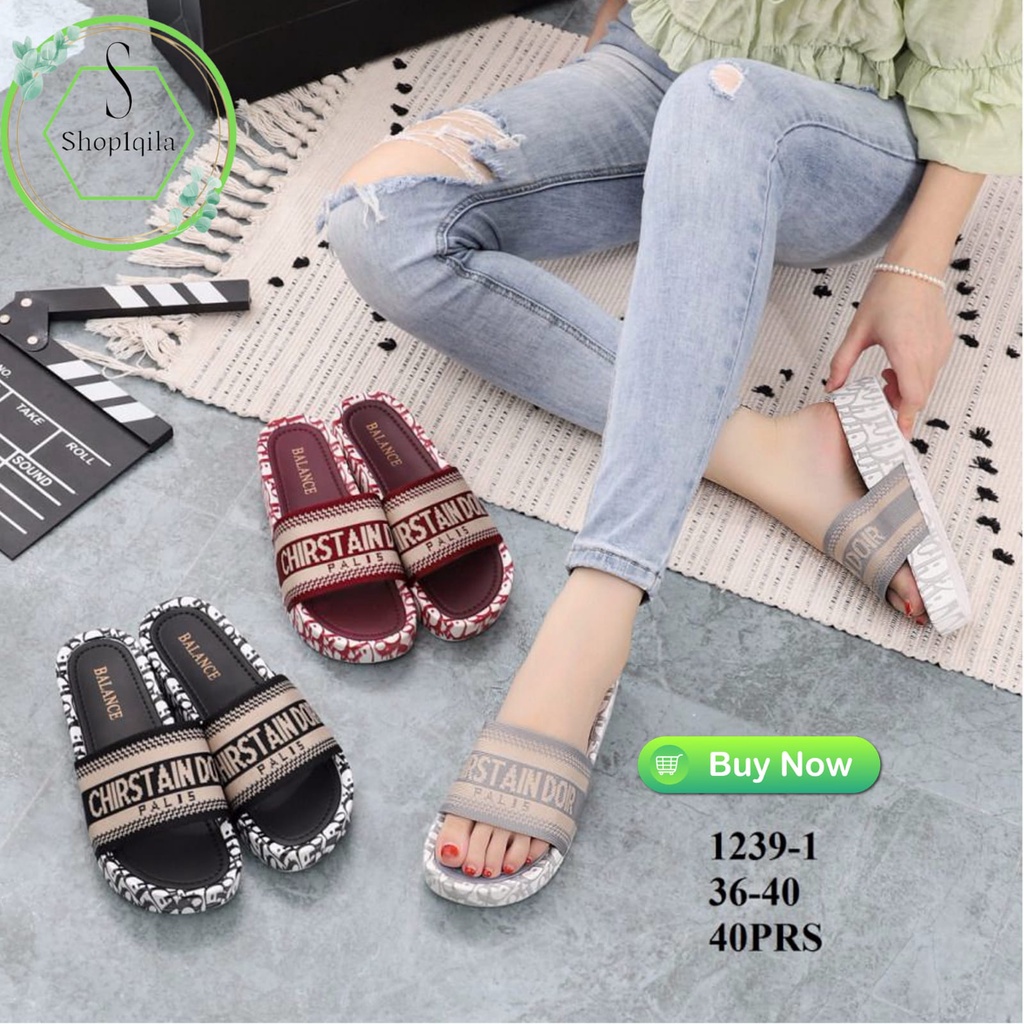 SENDAL SELOP WANITA DEWASA WEDGES KEKINIAN JELLY BALANCE 1239/ STYLISH DAN MODIS