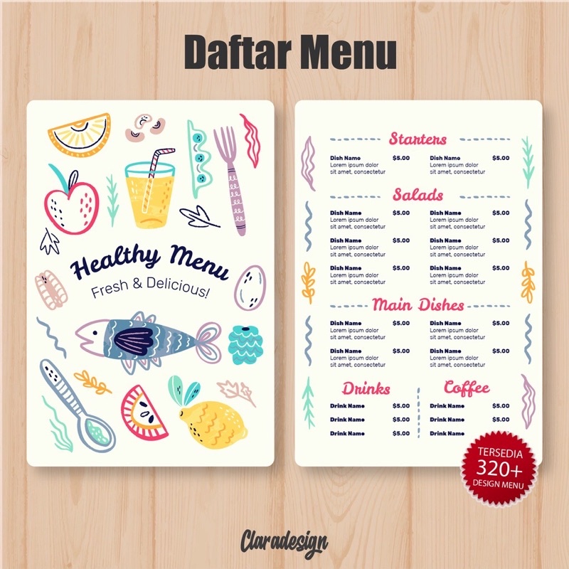 Jasa Desain Menu / Design Menu Makanan Minuman / Buat Menu Murah Express 1 Hari