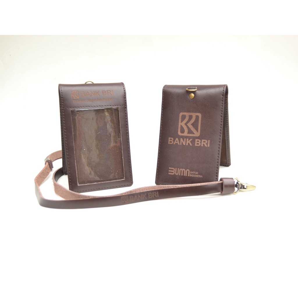 

ID Card Holder Kulit Asli Logo Bank BRI Cokelat Tua / id card BRI Kulit