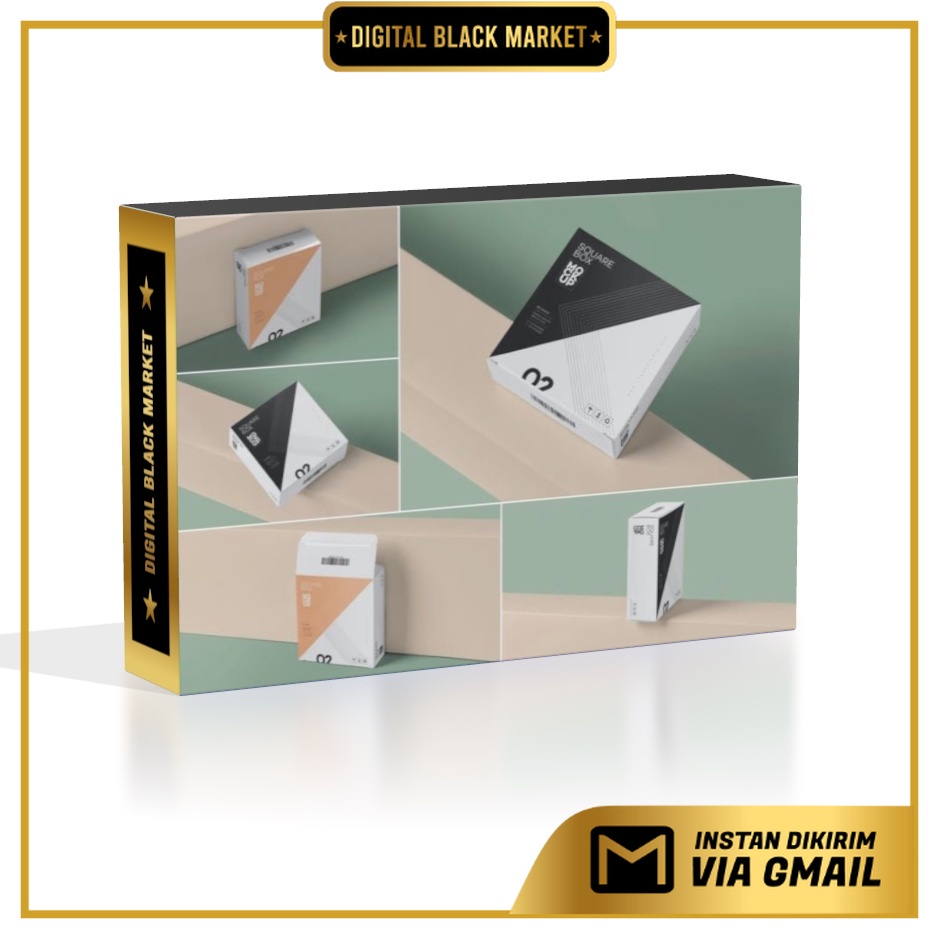 Square Shaped Slim Box Mockups - PLR