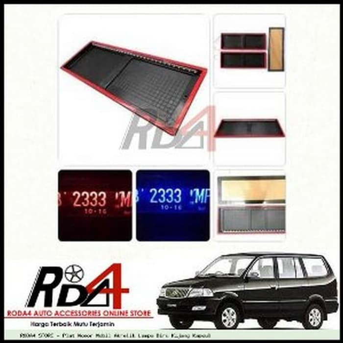 Plat Nomor Mobil Akrelik Lampu Biru Kijang Kapsul sparepart