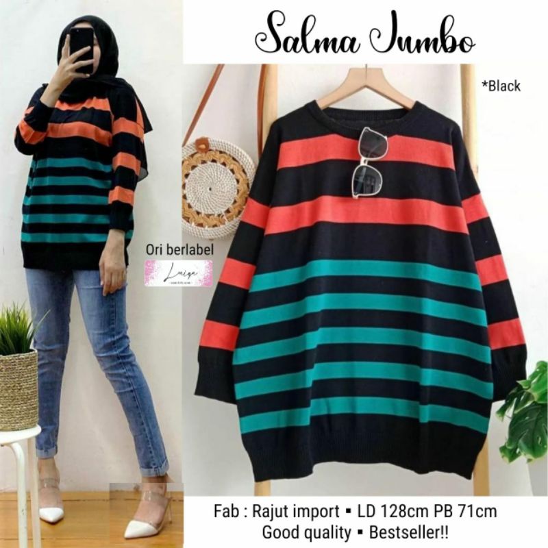 salma rajut jumbo top atasan rajut wanita by laiqa