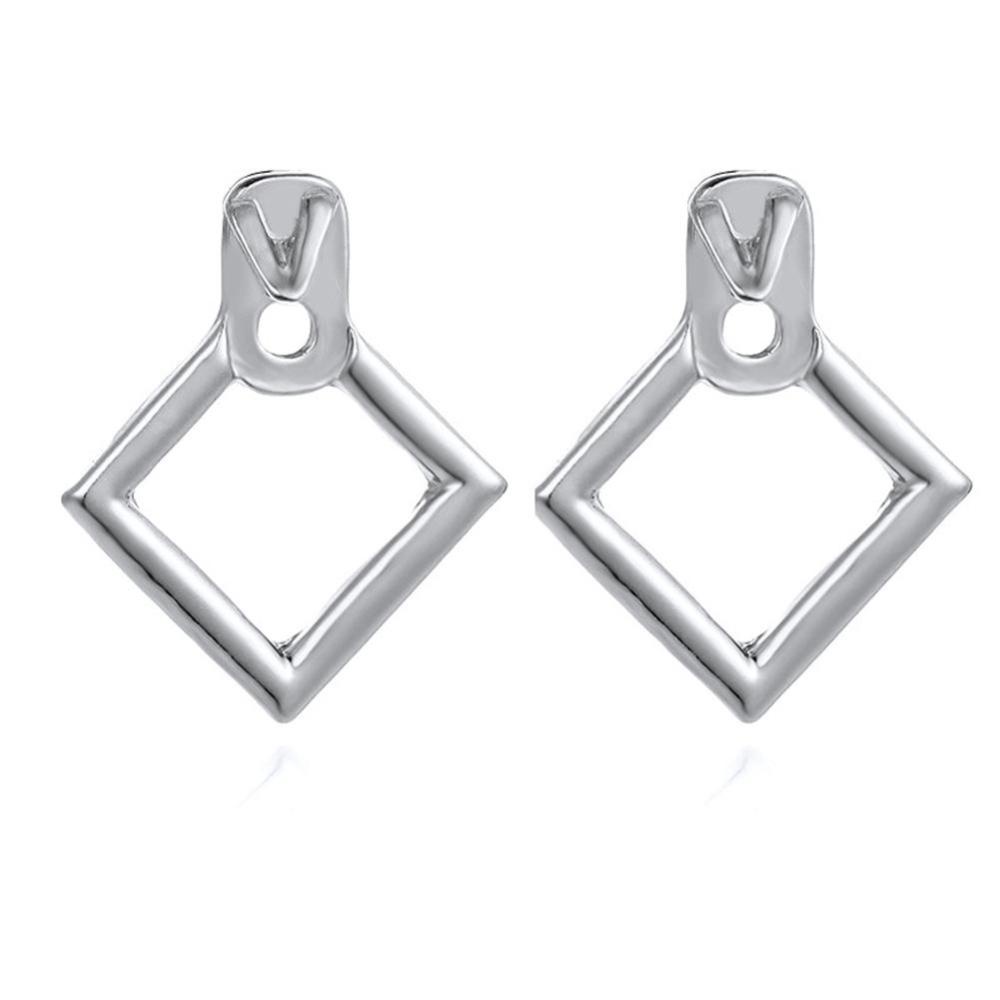 Timekey Anting Tusuk Gantung Wanita Bahan Metal Desain Belah Ketupatsegitiga Hollow Gaya Simple Untuk Hadiah A5K7