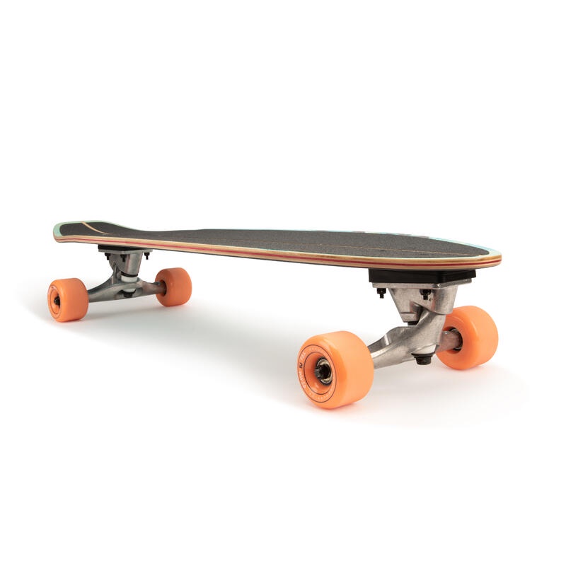 OXELO Carve540 Longboard Motif Ukiran Fullset Deck Kayu Truck Aluminium