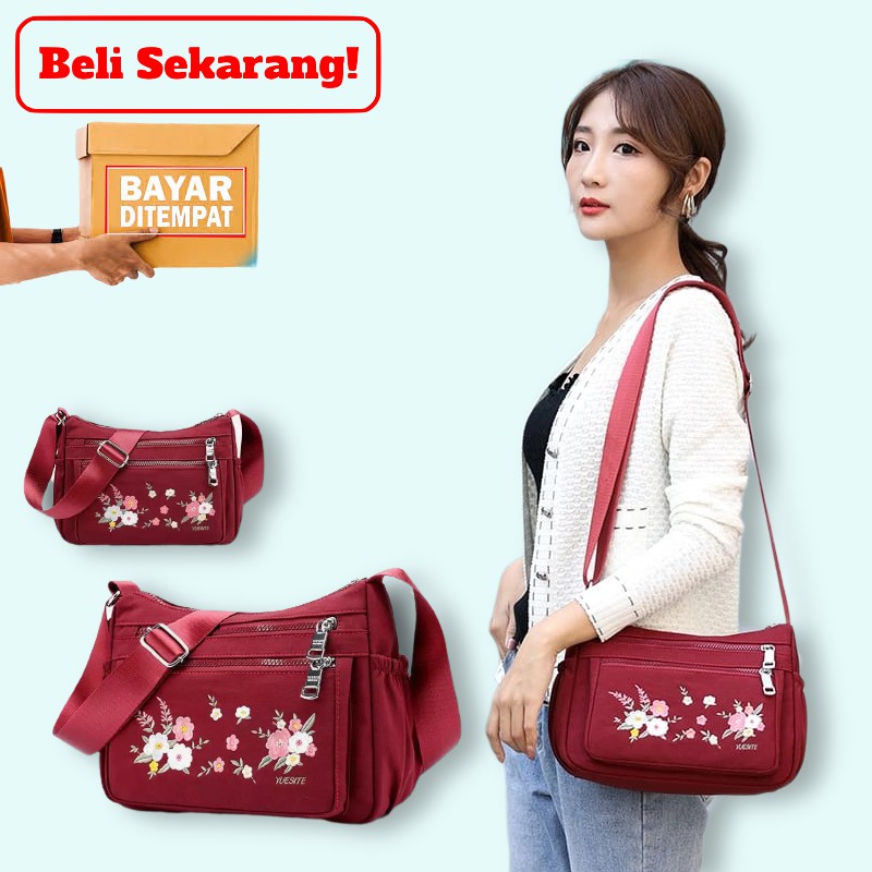 Tas Permpuan  Tas Wanita Tas Selempang Bordir Bunga
