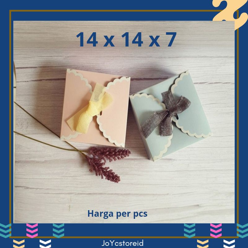 Box Kado Warna Pastel 14x14x7 | Box Hampers | Bos Kue Kering | Box Kue | Kotak Kue | Kotak Kado | Ko