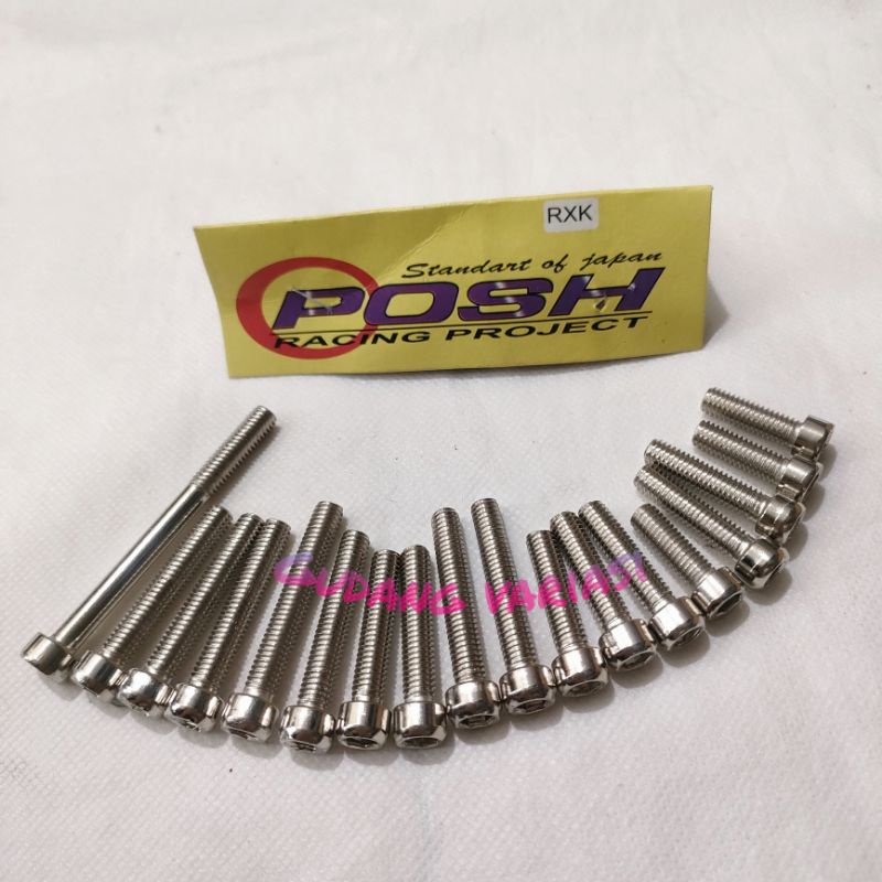 BAUT Blok Mesin yamaha RX king POSH isi 17 Crome Chrome