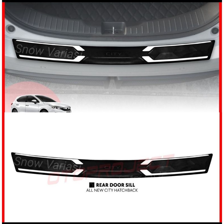 Sillplate Belakang Honda City Hatchback 2021 2022 2023 UP Activo Hitam List Chrome