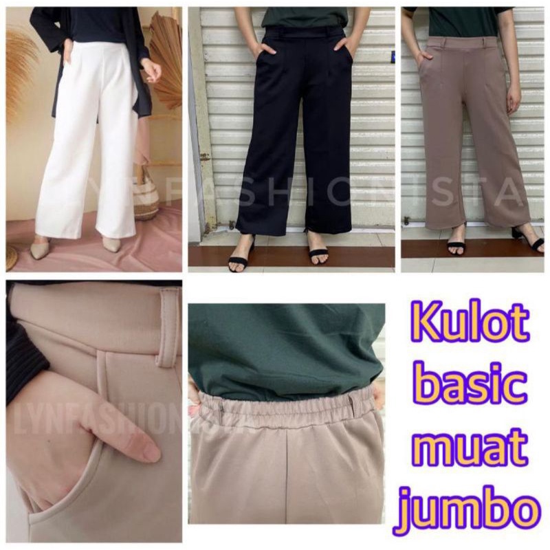 LYNFASHIONISTA-KULOT HIGHWAIST JUMBO ALLSIZE BIGSIZE/KULOT CUTBRAY MURAH/SCUBA PANTS BASIC PREMIUM MELAR STRETCH