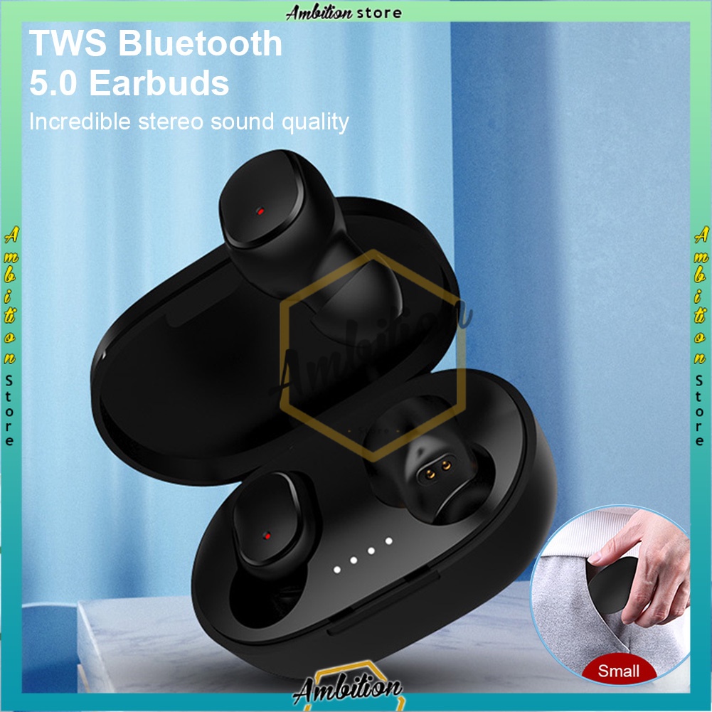 (𝓑𝓘𝓢𝓐 𝓒𝓞𝓓) Wireless Earphone Henset Water Proof Earbud 5.1 A6S Pro Headset Bluetooth  TWS with Mic 9D Bass Stereo