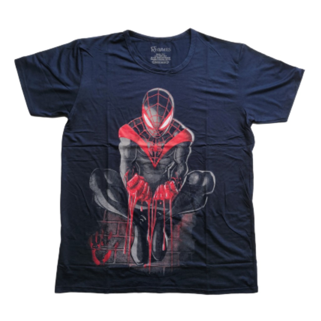 Kaos Big Size Spiderman Miles Morales  Baju Pria Jumbo Tshirt Superhero Rhymes Import Atasan Spider