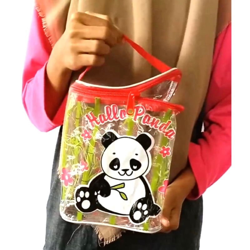 tas komestik make up pouch mika tinggi waterproof tas shampoo panda bee lebah make up bag travel