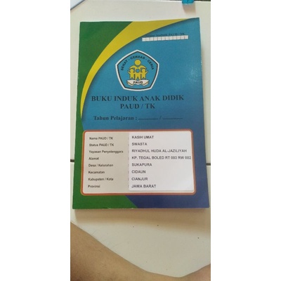 

BUKU INDUK TK DAN PAUD SESUAI PERATURAN