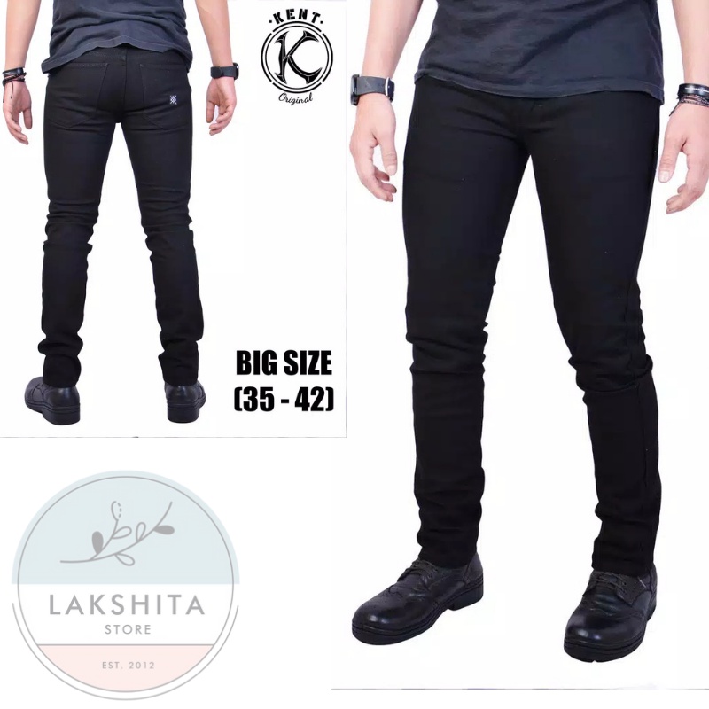 ORIGINAL KENT Celana Jeans Pria Ukuran Jumbo Panjang Model Slim Fit Skiny Pensil Big Size Ukuran 39 40 41 42 43 44 45 46 XXL XXXXL XXXXXL Bahan Awet Pinggang Longggar Melar Besar Keren Termurah Warna Hitam Biru Muda Terang Navy Model Terbaru 2023 Bisa COD