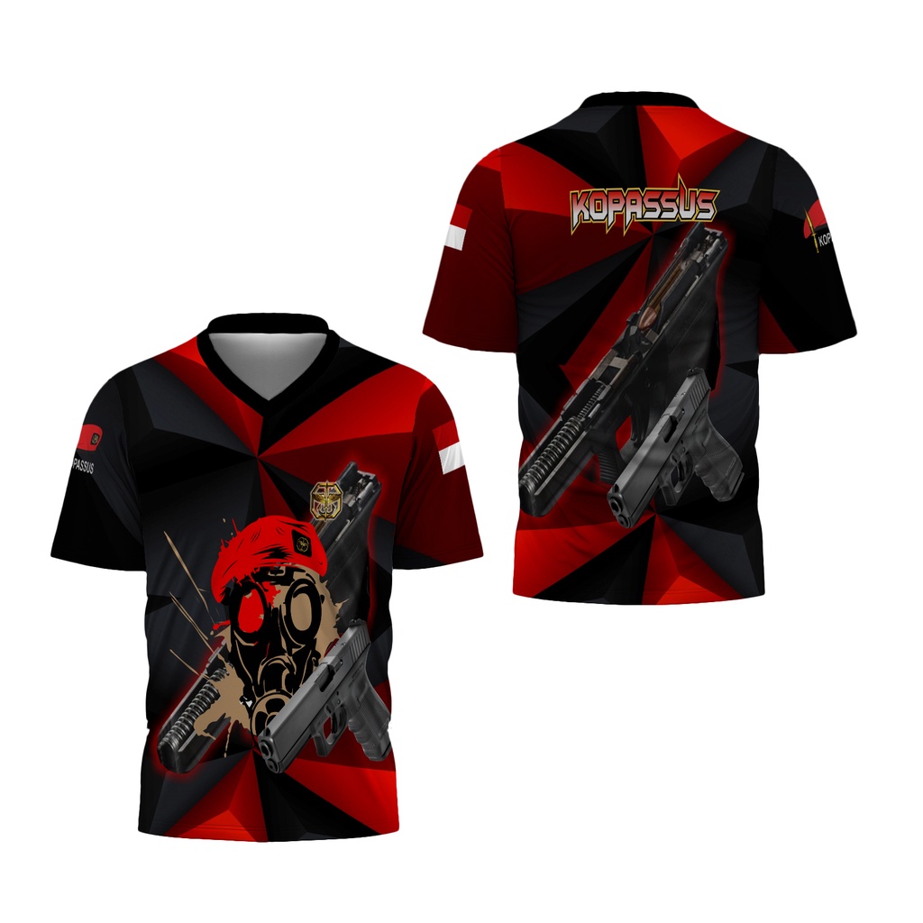 KaosArmy - Kaos Kopassus Original | Kaos Kopassus Kerah V | Kaos Kopassus Terbaru