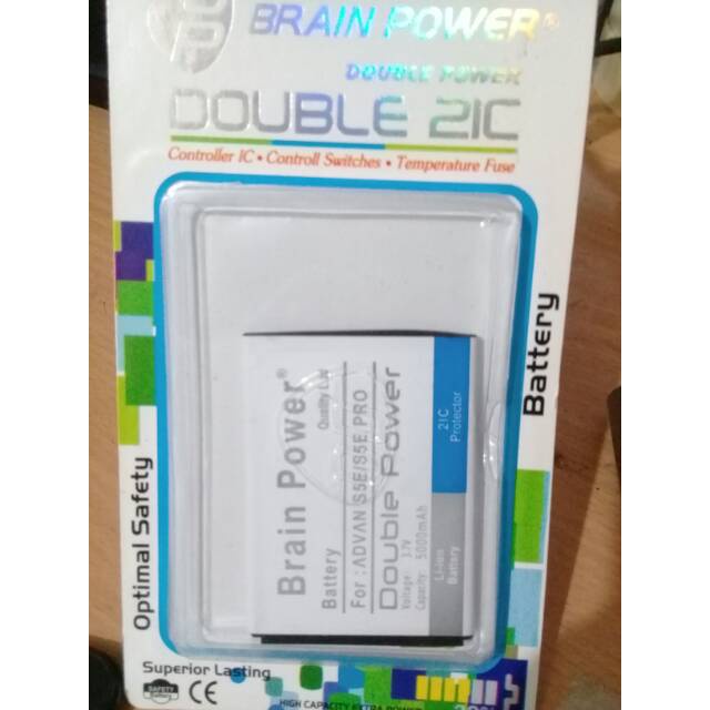 Double Power Battery Batere Batre Baterai Brain Power Advan S5E - S5E PRO