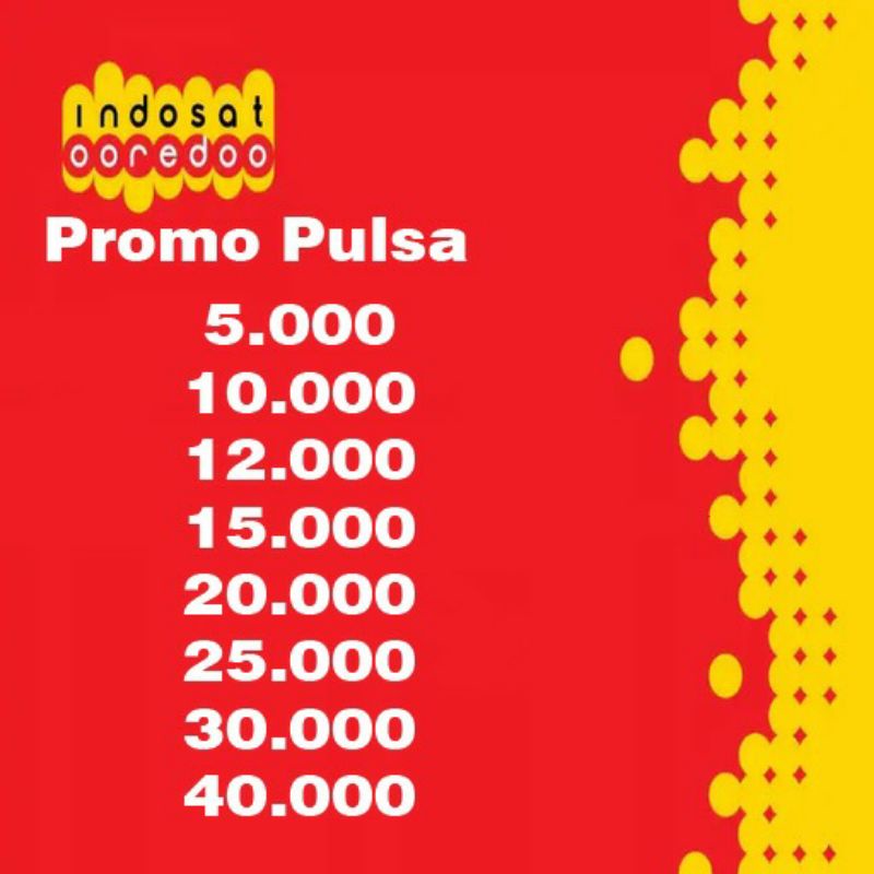 Promo Pulsa Indosat Regular 5rb-40rb IM3/ Mentari Menambah Masa Aktif Termurah