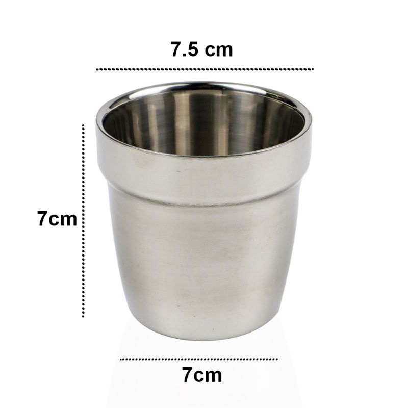 One Two Cups Gelas Bir Stainless Steel 180ML - J070 - Silver