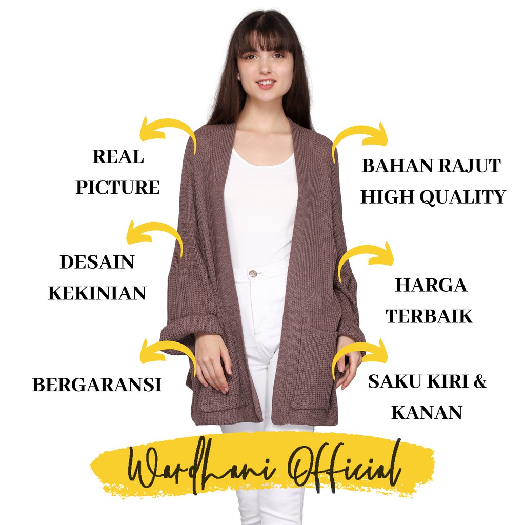  Cardigan  Rajut  Oversize  Kardigan Polos Wanita Xavera Bahan 