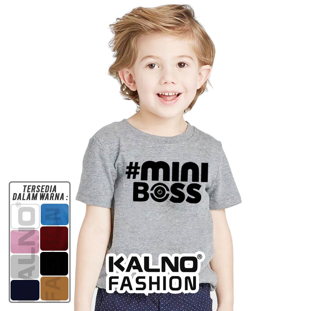 Baju Anak Print #Mini BOSS versi 1 707 - Ukuran S M L XL Bahan Katun polyester