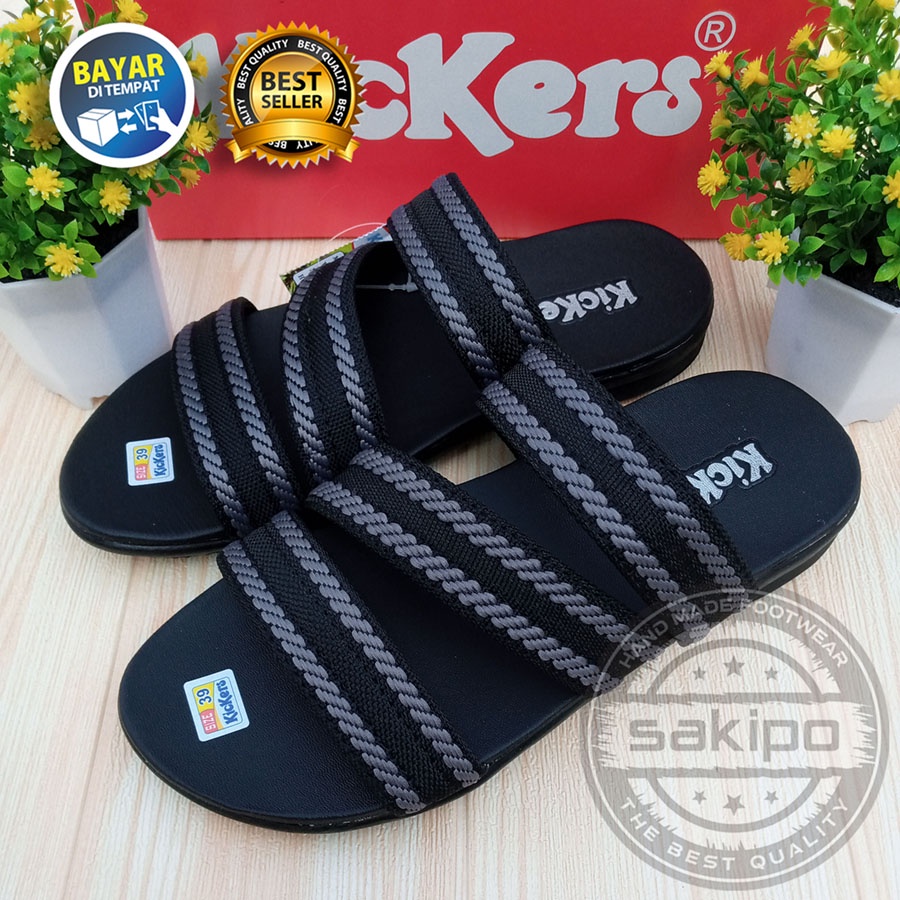 PROMO 4.4 MEGA SALE !! SANDAL PRIA DEWASA SLIP ON SLIDE BISBAN KICKERS MURAH  BISBAN LURUS / SAKIPO