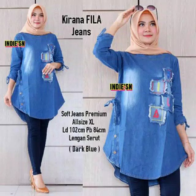 shafilla tunik jeans // tunik jeans wanita