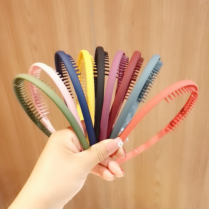 BANDO SIRKAM DOFF - Bando Sisir Korea - Bando Polos Doff - Bandana Zigzag Matte Comb Headband Model Korea