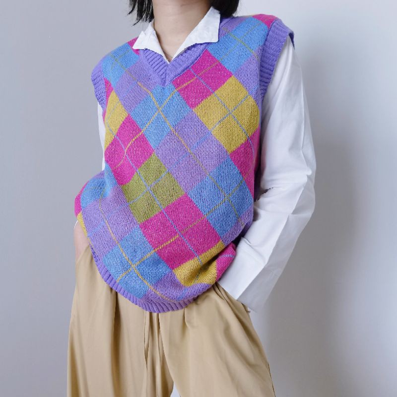 Vest rajut v neck baju outer sweater cewek wanita korea style pinterest