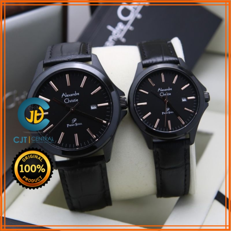 JAM TANGAN COUPLE ORIGINAL | JAM TANGAN ALEXANDRE CHRISTIE COUPLE KULIT | JAM TANGAN ORIGINAL COUPLE
