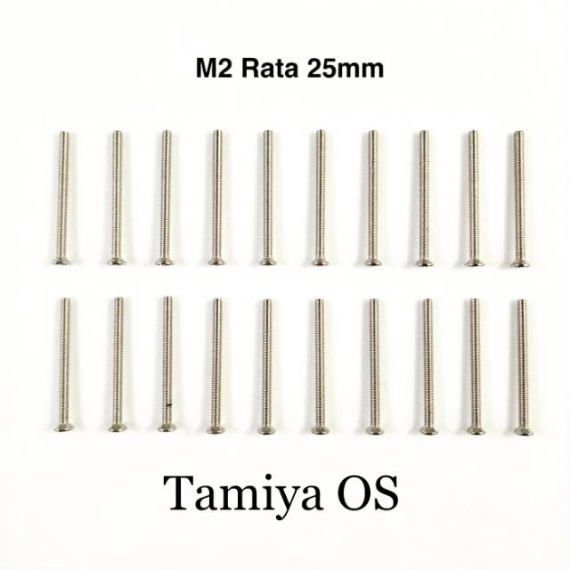 Rep Tamiya Screw M2 / Baut Rata 25mm - 20 pcs (NS627) - Baut Tamiya