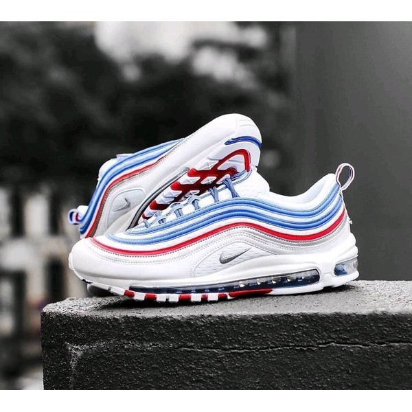 nike air max 97 blue red and white