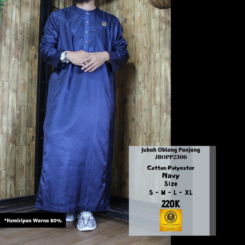 JUBAH OBLONG PANJANG KANCING POLOS  AL AMWA