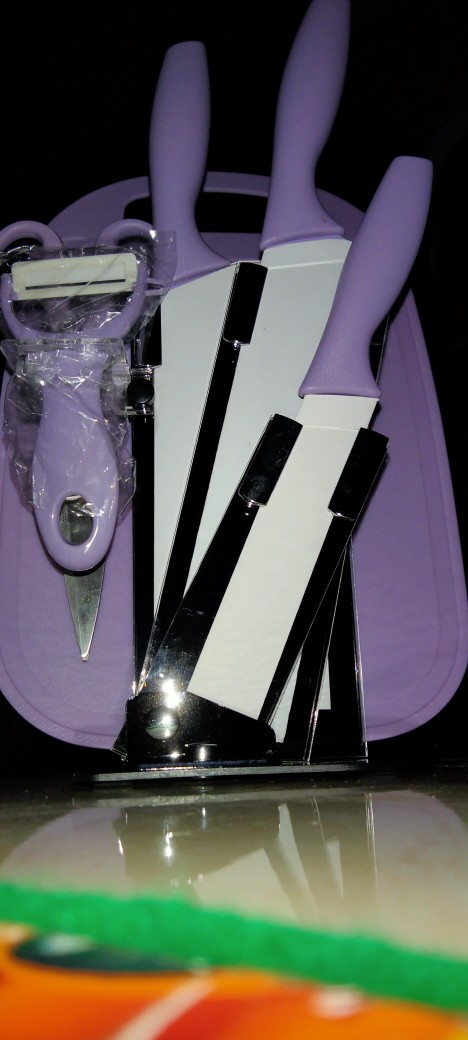 7in1 Pisau + Talenan Masak Set Bahan Keramik Best Quality Pisau Dapur/kado Pilihan Pertama